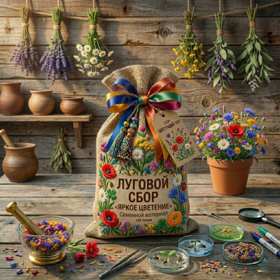Сувенирный материал ЛУГОВОЙ СБОР "ЯРКОЕ ЦВЕТЕНИЕ"